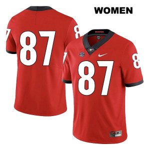 Women's Georgia Bulldogs NCAA #87 Tyler Simmons Nike Stitched Red Legend Authentic No Name College Football Jersey HZD7654YW